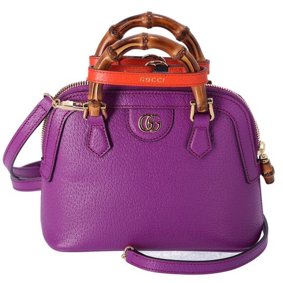 GUCCI Bamboo Diana Mini Tote Bag Handbag 715775 Purple
